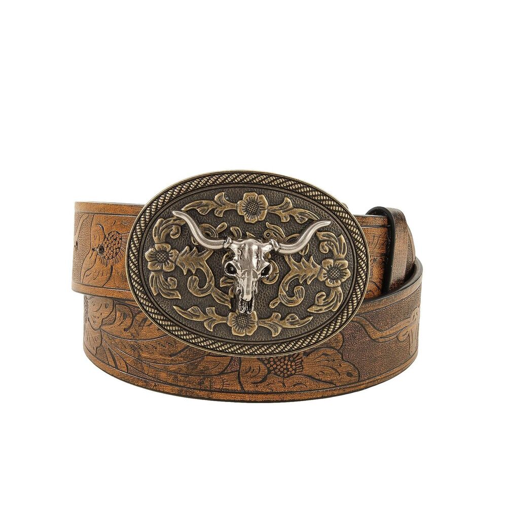1274 Women's Retro Vintage Western Country Belt Metal Buckle Faux Leather